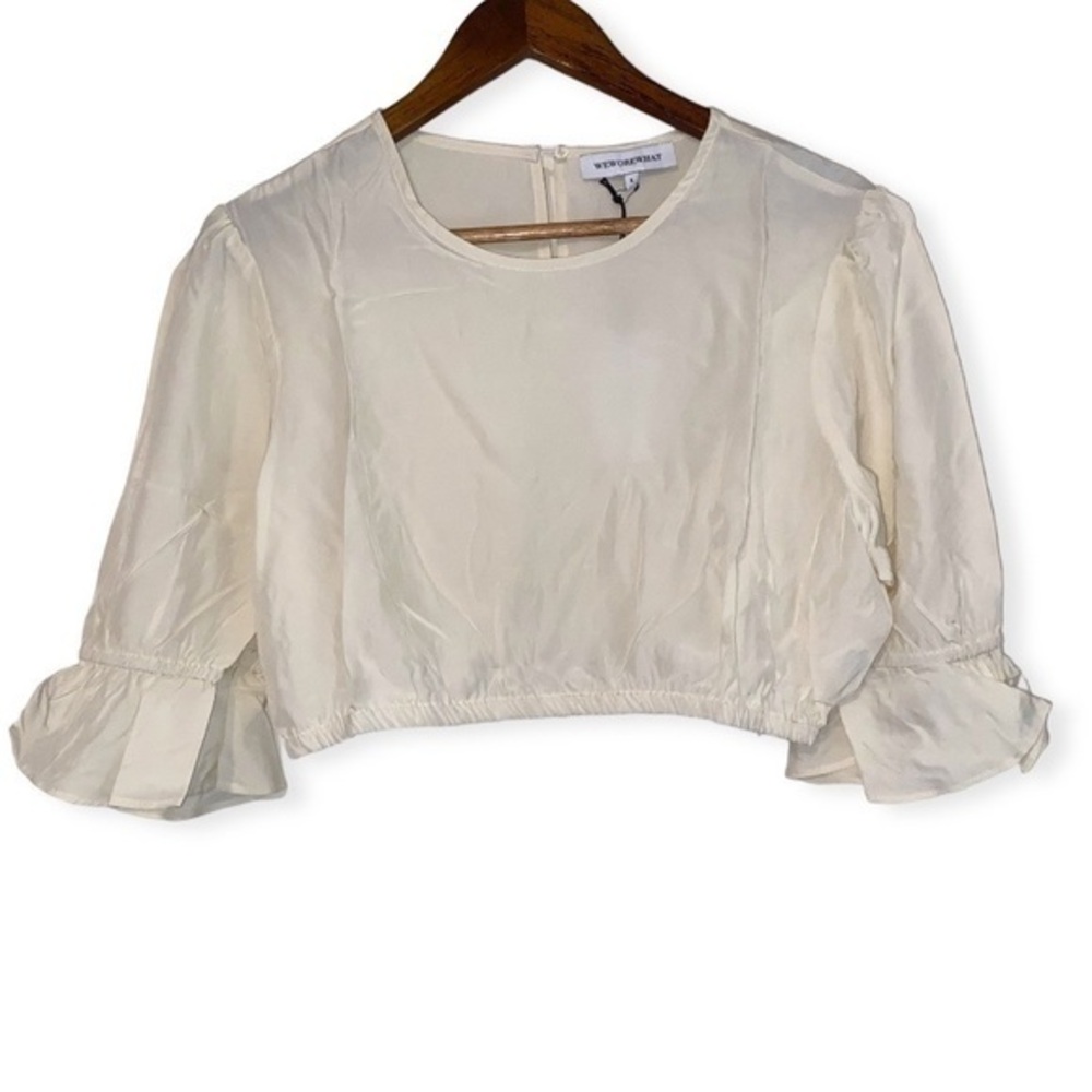 WeWoreWhat NWT cropped ruffle blouse SIZE LARGE